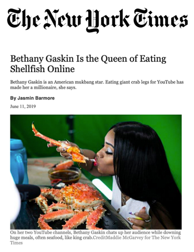 Bethany Gaskin Is the Queen of Eating Shellfish Online