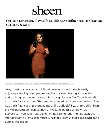 YouTube Sensation, Bloveslife on life as an influencer